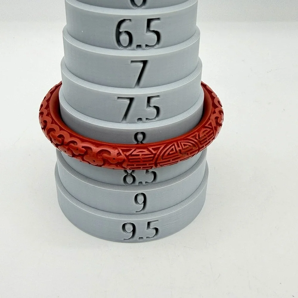 Vtg Chinese Cinnabar Carved‎ Bangle Bracelet Red Lacquer Deeply Carved Intricate